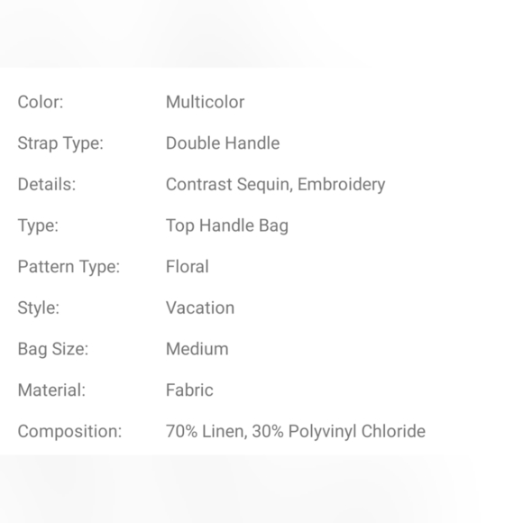 Floral Embroidered Straw Bag - Picture 5 of 6